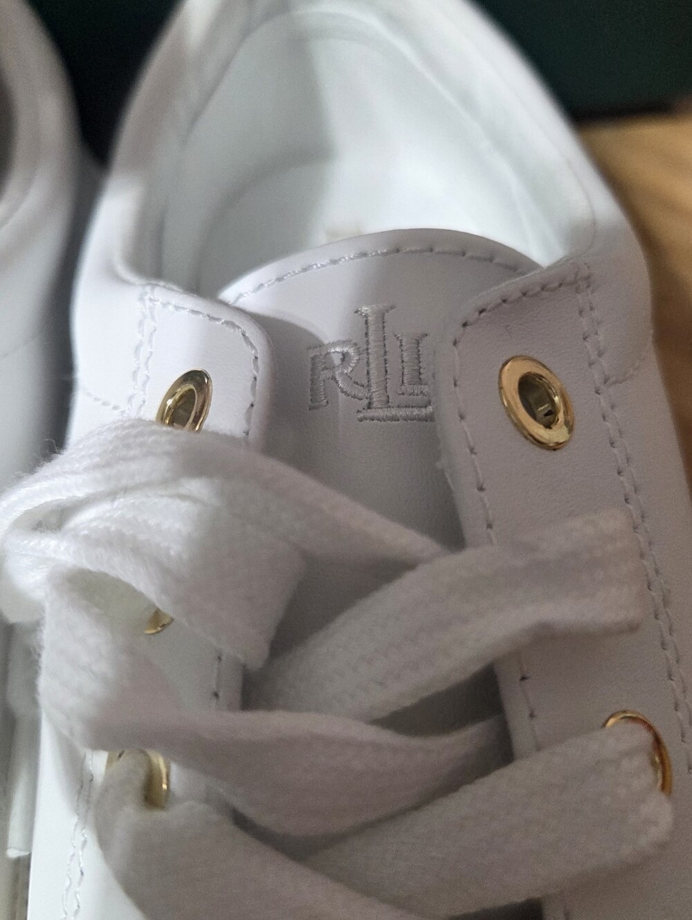 Lauren Ralph Lauren Jolie White Action Leather Sneakers Womens Size 8B Preppy - Picture 4 of 11